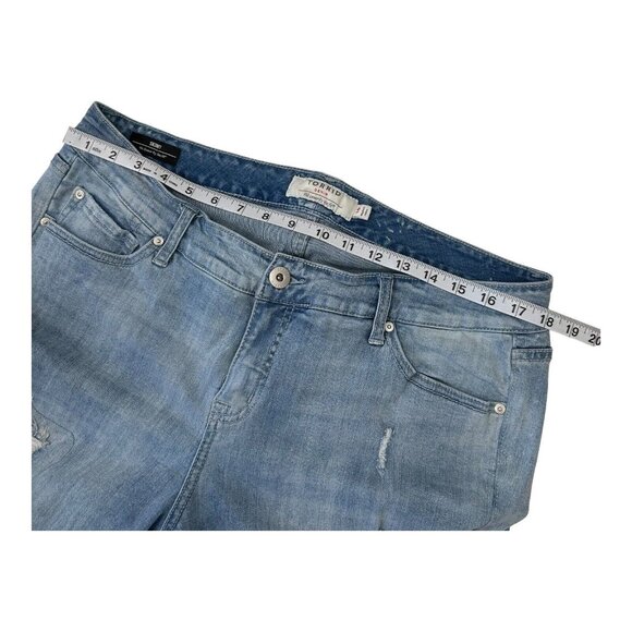 Torrid Denim Crop Skinny Jeans Womens 18 Blue Light Wash Patched Distressed - Picture 4 of 15